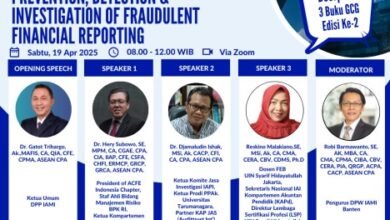 Diskusi Panel “Prevention, Detection & Investigation of Fraudulent Financial Reporting” IAMI Banten Sabtu tgl 19 April 2025 Jam 08.30 – 12.00 WIB ( 4 SKP ).