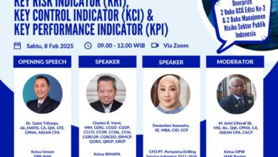 Free Webinar IAMI Banten bekerjasama dengan IRMAPA topik “Key Risk Indicator (KRI), Key Control Indicator (KCI) & Key Performance Indicator (KPI)”, pada hari Sabtu tgl 8 Februari 2025 Jam 09.00 – 12.00 WIB.